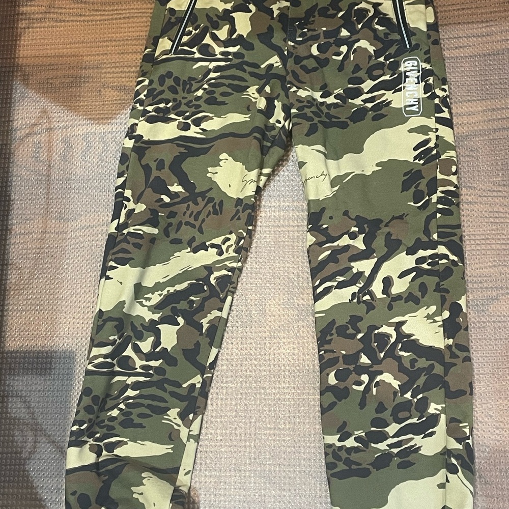 Givenchy Green and Brown Camouflage Joggers